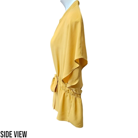 SWEETRAIN Plus Size Short Sleeve Tie Front Button Front Blouse 3X NWOT - Picture 7 of 13